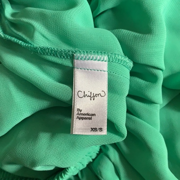 Green chiffon skirt American apparel xs - Picture 2 of 2